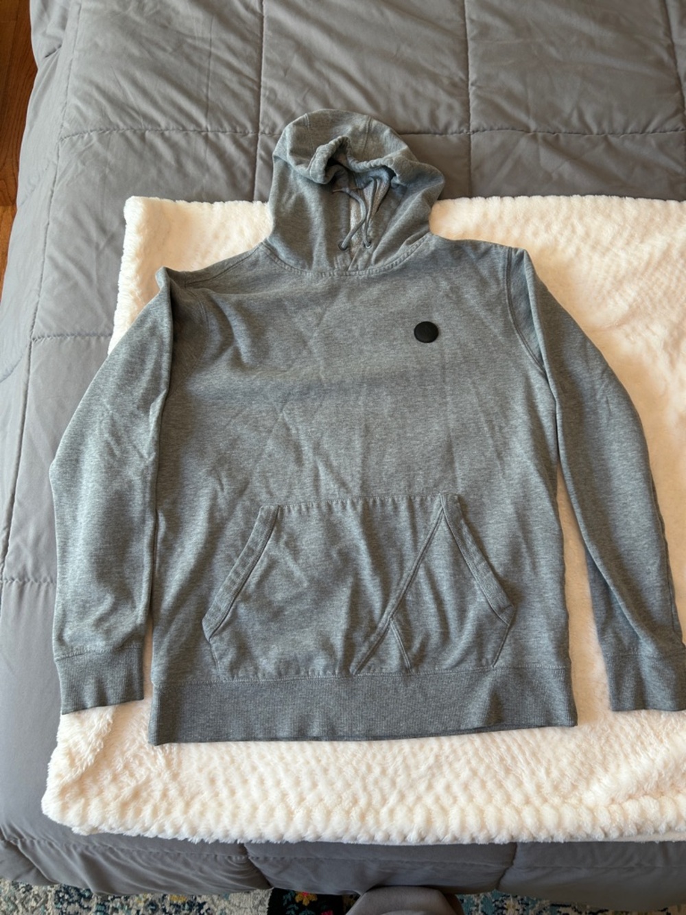 Volcom Light Gray Hooded Pullover with Logo Tag